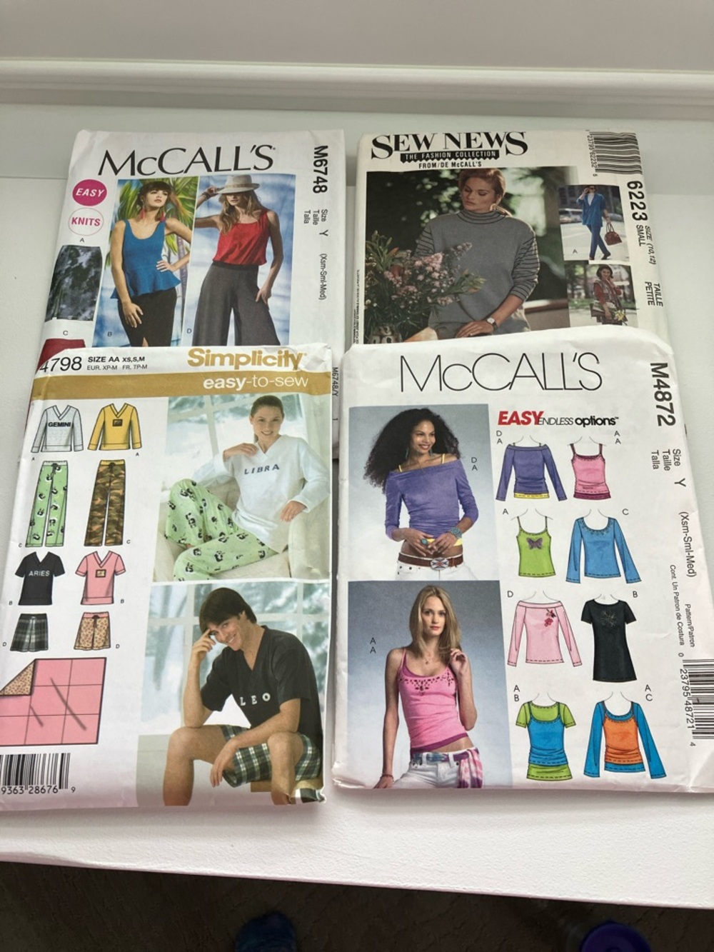 Four McCall's & Simplicity Stretch Knit Sewing Pattern Lot - UNCUT